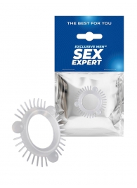 Эластичное эрекционное кольцо с 3 шариками и шипами - Sex Expert - в Ессентуках купить с доставкой