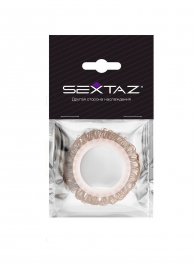 Эрекционное кольцо с бежевыми «ресничками» - Sextaz - в Ессентуках купить с доставкой