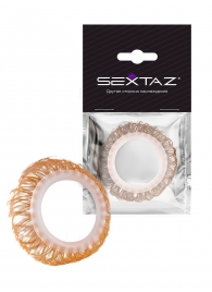 Эрекционное кольцо с бежевыми «ресничками» - Sextaz - в Ессентуках купить с доставкой