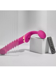 Ярко-розовый безремневой страпон Multi Orgasm Bendable Strap-On size XL с клиторальной стимуляцией - Strap-on-me - купить с доставкой в Ессентуках