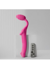 Ярко-розовый безремневой страпон Strap-on-me Vibrating Bendable Strap-On size XL - Strap-on-me - купить с доставкой в Ессентуках