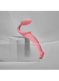 Розовый безремневой страпон Strap-on-me Semi-Realistic Bendable Strap-On size L - Strap-on-me - купить с доставкой в Ессентуках