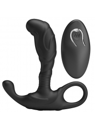 Черный изогнутый массажёр простаты с вибрацией и пультом ДУ - Baile - в Ессентуках купить с доставкой