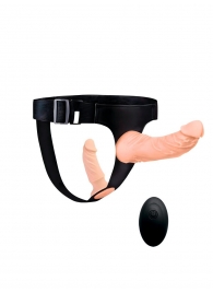 Женский страпон с 2 насадками, вибрацией и пультом ДУ - Erowoman-Eroman - купить с доставкой в Ессентуках