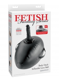 Черный надувной мяч с платформой для фиксации дилдо Body Dock Inflatable Love Ball - Pipedream - купить с доставкой в Ессентуках