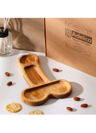 Деревянное блюдо для подачи в форме члена (25 х 16,5 х 1,7 см) - Сима-Ленд - купить с доставкой в Ессентуках