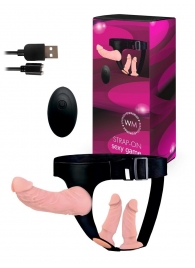 Женский страпон с 3 насадками и вибрацией - Erowoman-Eroman - купить с доставкой в Ессентуках