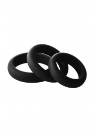 Набор из 3 черных эрекционных колец Smooth Silicone Cockring Pack - Dream Toys - в Ессентуках купить с доставкой