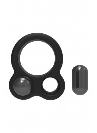 Черное эрекционное кольцо с утяжелителями Cockring Dual Weight - Dream Toys - в Ессентуках купить с доставкой