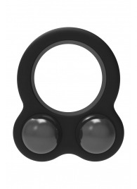 Черное эрекционное кольцо с утяжелителями Cockring Dual Weight - Dream Toys - в Ессентуках купить с доставкой