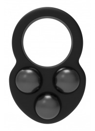 Черное эрекционное кольцо с утяжелителями - Dream Toys - в Ессентуках купить с доставкой