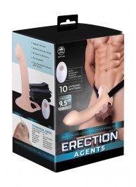 Телесный полый страпон с вибрацией Erection Agents - 24,1 см. - NMC - купить с доставкой в Ессентуках