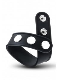 Черное эрекционное кольцо на кнопках - Blush Novelties - в Ессентуках купить с доставкой