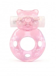 Розовое эрекционное виброкольцо в форме мишки - 1137 - в Ессентуках купить с доставкой