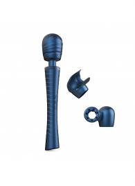 Синий вибромассажёр с насадками Man.wand Edgy - Manwan - в Ессентуках купить с доставкой