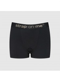 Черные трусики-боксеры для фиксации насадок Strap-on-me Harness Lingerie Allure - size S - Strap-on-me - купить с доставкой в Ессентуках