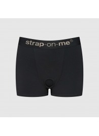 Черные трусики-боксеры для фиксации насадок Strap-on-me Harness Lingerie Allure - size M - Strap-on-me - купить с доставкой в Ессентуках