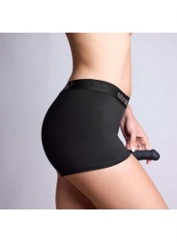 Черные трусики-боксеры для фиксации насадок Strap-on-me Harness Lingerie Allure - size L - Strap-on-me - купить с доставкой в Ессентуках