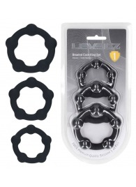 Набор из 3 эрекционных колец Beaded Silicone Cockring Set - Shots Media BV - в Ессентуках купить с доставкой