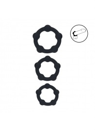 Набор из 3 эрекционных колец Beaded Silicone Cockring Set - Shots Media BV - в Ессентуках купить с доставкой