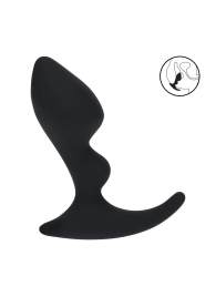 Черная анальная пробка для массажа простаты Double Ripple Silicone Prostate Massager - Shots Media BV - в Ессентуках купить с доставкой