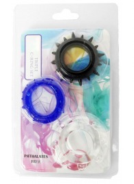 Набор из 3 эрекционных колец разного цвета и рельефа - Boys of Toys - в Ессентуках купить с доставкой