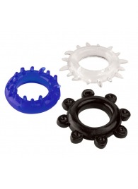 Набор из 3 эрекционных колец разного цвета и рельефа - Boys of Toys - в Ессентуках купить с доставкой