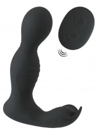 Черная анальная пробка с вибрацией, вращением и пультом ДУ RC Butt Plug with 2 Functions - Orion - в Ессентуках купить с доставкой