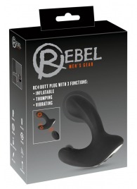 Черная анальная вибропробка с функцией расширения RC Butt Plug with 3 functions - Orion - в Ессентуках купить с доставкой