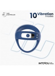 Синее интерактивное эрекционное виброкольцо Rank - Intoyou - в Ессентуках купить с доставкой