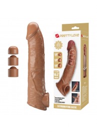 Карамельный фаллоудлинитель с подхватом мошонки Silas - 26 см. - Baile - в Ессентуках купить с доставкой