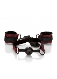 Кляп с наручниками Breathable Ball Gag With Cuffs - California Exotic Novelties - купить с доставкой в Ессентуках