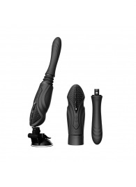 Черная секс-машина с функцией нагрева, насадками и присоской Sesh - Zalo - купить с доставкой в Ессентуках