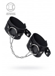 Черные оковы из толстой кожи с люверсами - Pecado - купить с доставкой в Ессентуках