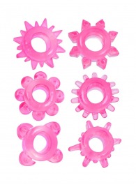 Набор из 6 розовых эрекционных колец с различным рельефом - Erowoman-Eroman - в Ессентуках купить с доставкой