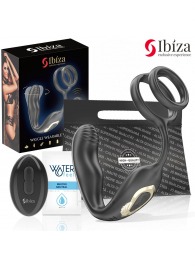 Черная анальная пробка с вращением и эрекционными кольцами - Ibiza - в Ессентуках купить с доставкой