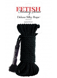 Черная веревка для фиксации Deluxe Silky Rope - 9,75 м. - Pipedream - купить с доставкой в Ессентуках
