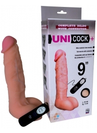 Фаллическая насадка Харнесс UNICOCK 9  с вибрацией - 24 см. - LOVETOY (А-Полимер) - купить с доставкой в Ессентуках