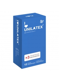 Классические презервативы Unilatex Natural Plain - 12 шт. + 3 шт. в подарок - Unilatex - купить с доставкой в Ессентуках