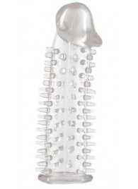 Прозрачная насадка на половой член с закрытой головкой и шипами - 12,5 см. - Toyfa Basic - в Ессентуках купить с доставкой