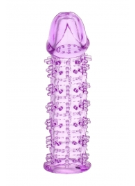 Гелевая фиолетовая насадка на фаллос с шипами - 12 см. - Toyfa Basic - в Ессентуках купить с доставкой