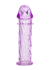 Гладкая фиолетовая насадка с усиками под головкой - 12,5 см. - Toyfa Basic - #SOTBIT_REGIONS_UF_V_REGION_NAME# купить с доставкой