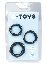 Набор из 3 чёрных эрекционных колец A-toys - A-toys - в Ессентуках купить с доставкой