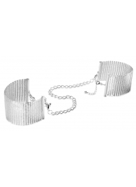Серебристые наручники-браслеты Desir Metallique Handcuffs - Bijoux Indiscrets - купить с доставкой в Ессентуках