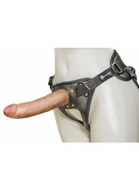 Насадка-фаллоимитатор на кожаных трусиках Harness Ultra Realistic 7  - 18 см. - LOVETOY (А-Полимер) - купить с доставкой в Ессентуках