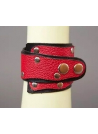 Красно-чёрный кожаный браслет «Треугольник» - Подиум - купить с доставкой в Ессентуках