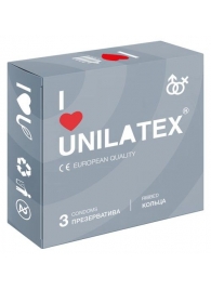 Презервативы с рёбрами Unilatex Ribbed - 3 шт. - Unilatex - купить с доставкой в Ессентуках