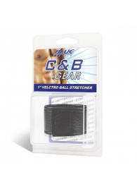Чёрная утяжка на мошонку 1  Velcro Ball Stretcher - BlueLine - купить с доставкой в Ессентуках