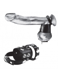 Утяжка на пенис и мошонку Cock Ring With 1.5  Ball Stretcher And Optional Weight Ring - BlueLine - купить с доставкой в Ессентуках