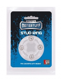 Эрекционное кольцо с 4 бусинами MENZSTUFF STUD RING CLEAR - Dream Toys - в Ессентуках купить с доставкой